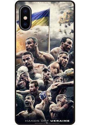 Чехол силиконовый бампер для iphone xs max с рисунком бокс украина кличко усик