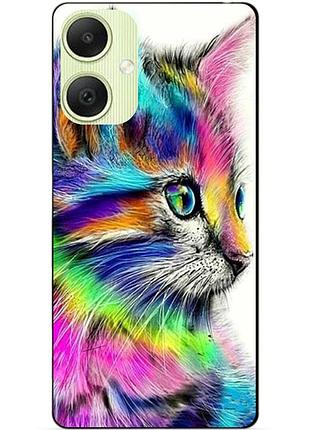 Силиконовый чехол бампер для samsung a06 с рисунком акварельный кот