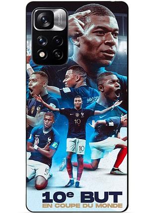 Силіконовий бампер чохол для xiaomi redmi note 11 pro plus 5g з малюнком мбаппе франція mbappe