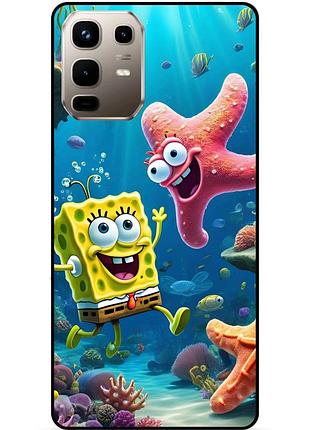 Силиконовый бампер чехол для infinix note 50 (x6858) с рисунком спанч боб губка боб