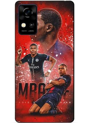 Чехол силиконовый бампер для zte blade a31 с рисунком мбаппе psg mbappe