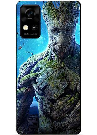 Чехол силиконовый бампер для zte blade a31 с рисунком грут groot стражи галактики