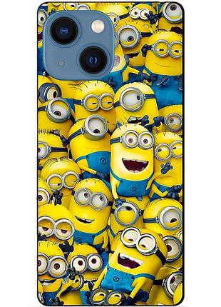 Силіконовий чохол бампер для iphone 14 з малюнком міньйони minion