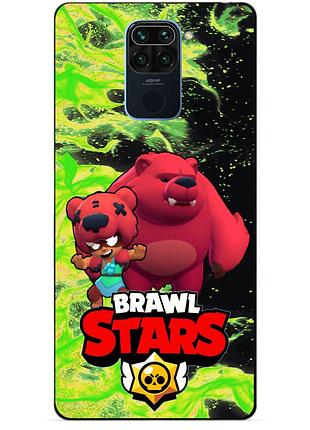 Силіконовий бампер чохол для xiaomi redmi note 9 з героєм бравл нитка ведмедик