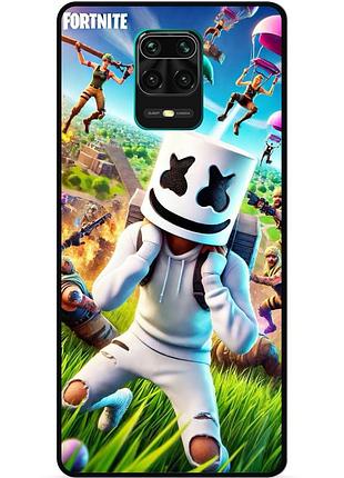 Силиконовый чехол бампер для xiaomi redmi note 9 pro с рисунком фортнайт fortnite