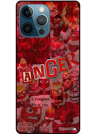 Чехол силиконовый бампер для iphone 15 pro max с рисунком головоломка anger