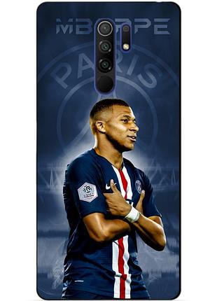 Силиконовый бампер чехол для xiaomi redmi 9 с рисунком мбаппе псж mbappe