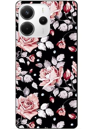 Силіконовий чохол бампер для xiaomi redmi note 14 5g з малюнком троянди квіти