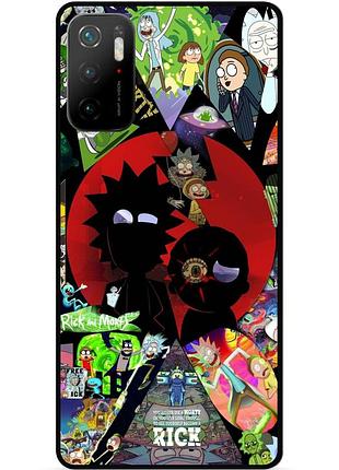 Силиконовый чехол бампер для xiaomi poco m3 pro с рисунком rick and morty рик и морти