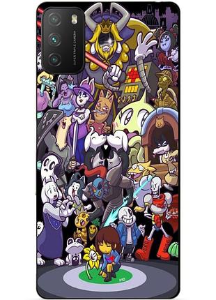 Силиконовый бампер чехол для xiaomi poco m3 с рисунком undertale андертейл