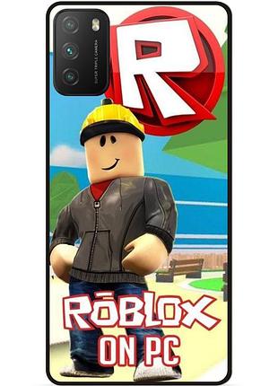 Силіконовий чохол бампер для xiaomi poco m3 з картинкою роблокс roblox