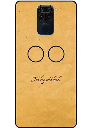 Силиконовый бампер чехол для xiaomi redmi note 9 с рисунком гарри поттер harry potter очки