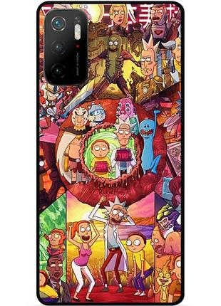 Силиконовый чехол бампер для xiaomi poco m3 pro с картинкой rick and morty рик и морти