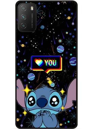 Силиконовый бампер чехол для xiaomi poco m3 лило и стич stitch