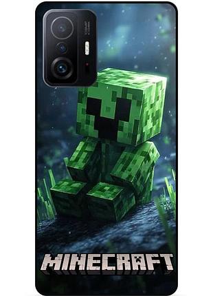 Силіконовий чохол бампер для xiaomi 11t стів minecraft кріпер майнкрафт