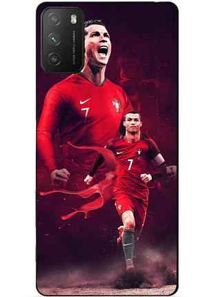 Силіконовий чохол бампер для xiaomi poco m3 з малюнком ronaldo португалія роналдо