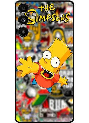 Чехол силиконовый бампер для samsung m52 с рисунком симпсоны simpsons бард