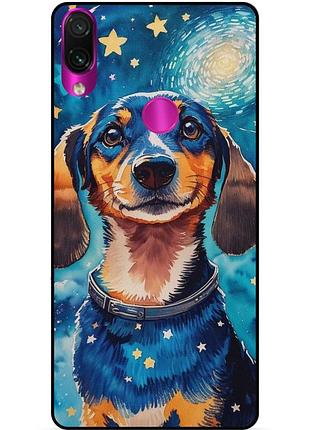 Силиконовый бампер чехол для huawei p40 lite e с рисунком пес ван гог звездная ночь