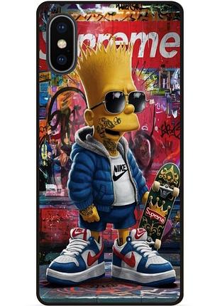 Чехол силиконовый бампер для iphone x 10 с рисунком барт симпсон marvel simpsons
