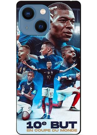 Чехол силиконовый бампер для iphone 14 plus с рисунком мбаппе франция mbappe