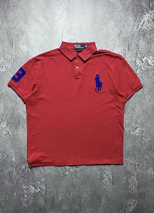 90x vintage винтажная футболка поло polo ralph lauren #3 поло ральф лаурен big pony chief keef чиф киф size xl размер хл