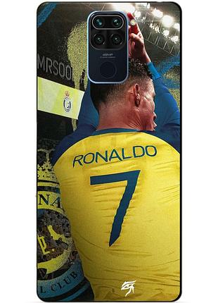 Силиконовый бампер чехол для xiaomi redmi note 9 с рисунком ronaldo аль наср роналдо