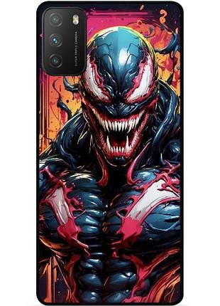 Чехол силиконовый бампер для xiaomi poco m3 с рисунком веном marvel venom