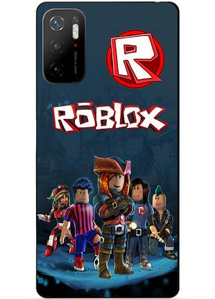 Силіконовий чохол бампер для xiaomi poco m3 pro з малюнком roblox роблокс
