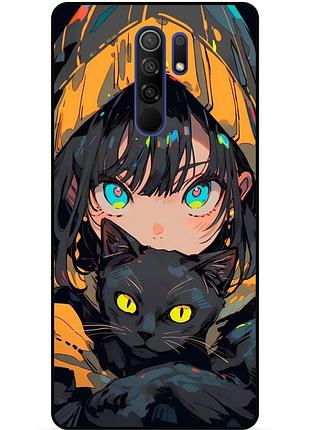 Силиконовый бампер чехол для xiaomi redmi note 8 pro с рисунком аниме котик