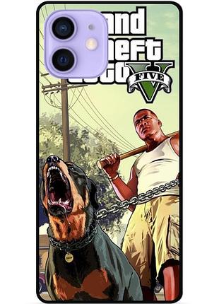 Чехол силиконовый бампер для iphone 12 mini с картинкой гта gta