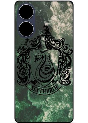 Силиконовый бампер чехол для oppo reno 8t с рисунком слизерин slytherin гарри поттер harry potter