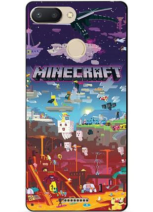 Силіконовий чохол бампер для xiaomi redmi 6 гра minecraft майнкрафт