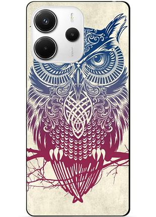 Чехол силиконовый бампер для xiaomi redmi note 14 5g с рисунком сова