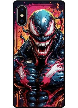 Чехол силиконовый бампер для iphone xs с рисунком веном marvel venom