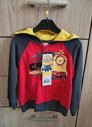 Детская кофта на молнии из миньоны minions р.98 disney. очень стильная и модная