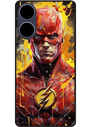 Чехол силиконовый бампер для oppo a98 с рисунком flash marvel человек молния