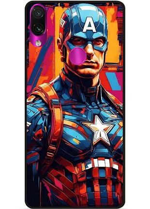 Чехол силиконовый бампер для xiaomi mi play с рисунком капитан америка marvel captain america