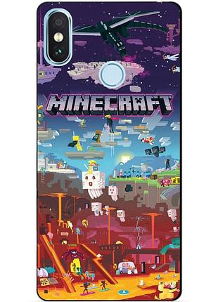 Силиконовый бампер чехол для xiaomi redmi note 5 игра minecraft майнкрафт