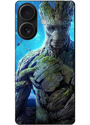 Чехол силиконовый бампер для iphone 16 plus с рисунком грут groot стражи галактики