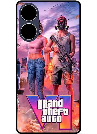 Силіконовий бампер чохол для oppo a17 з малюнком gta гта