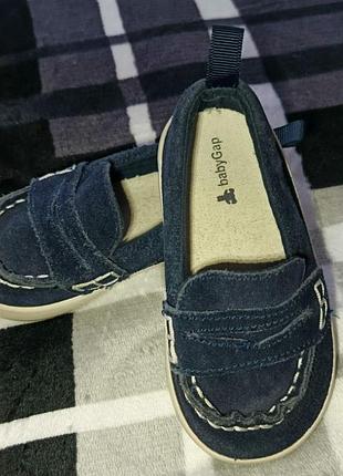 Сині замшеві мокасини baby gap