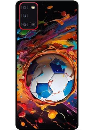Силиконовый чехол бампер для samsung a21s с рисунком футбол мяч