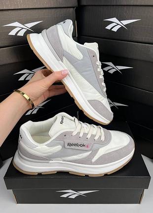 Reebok classic light grey white 6
