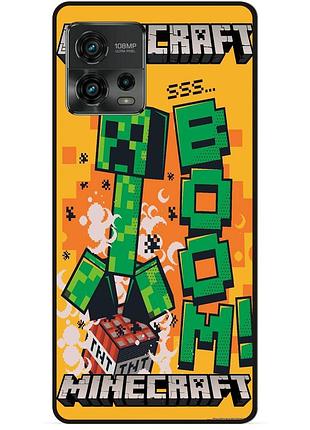 Силіконовий чохол бампер для motorola moto g72 стів minecraft кріпер майнкрафт
