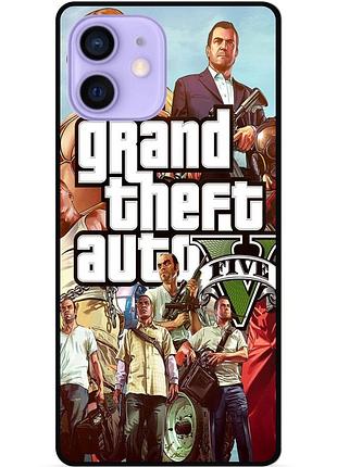 Чехол силиконовый бампер для iphone 12 mini с рисунком гта gta