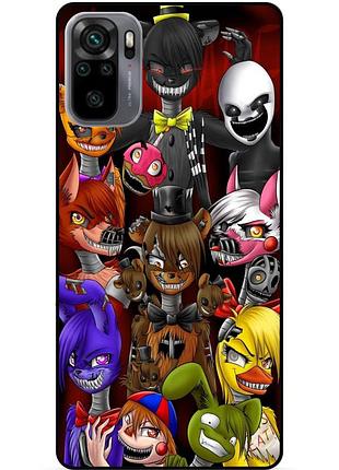 Силиконовый бампер чехол для xiaomi redmi note 10s с рисунком freddy аниматроники фредди