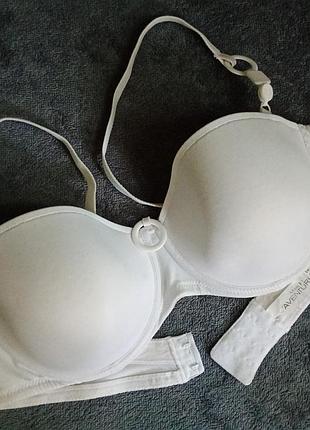 Белый бюстгальтер бандо marie jo 85b съемные бретели силикон