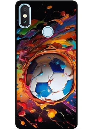 Силиконовый чехол бампер для xiaomi redmi note 5 с рисунком футбол мяч