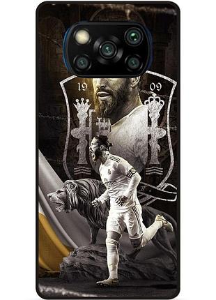 Чехол силиконовый бампер для xiaomi poco x3 с рисунком sergio ramos серхио рамос real