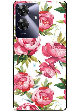 Силіконовий чохол бампер для realme note 60 з малюнком півонії квіти